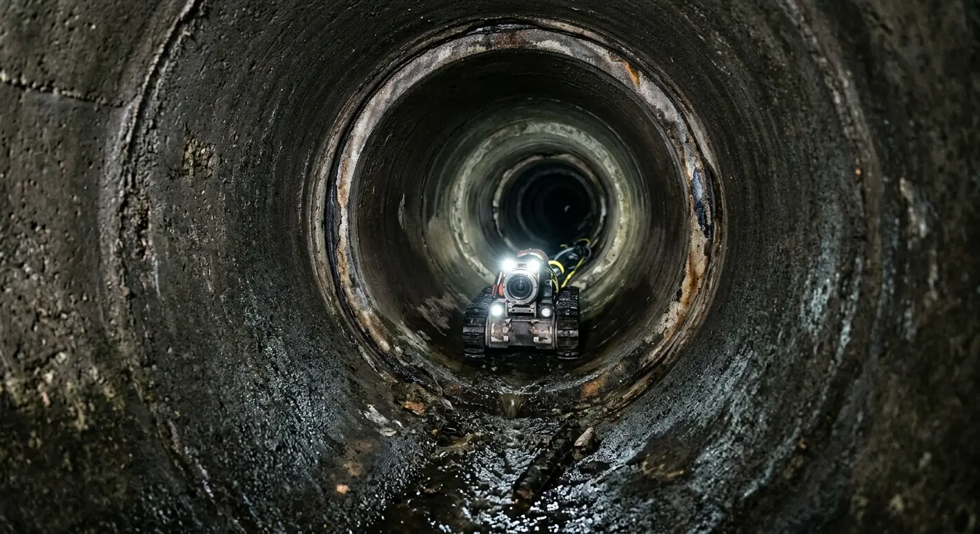 Robotic sewer camera inspecting pipe interior for Sewer Line Repair in Temple Terrace